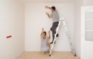 Renovatiebehang motief.